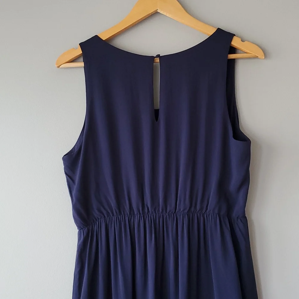 41 Hawthorn Blue White Striped Scoop Neck Sleeveless Mini Dress Large - Picture 5 of 8